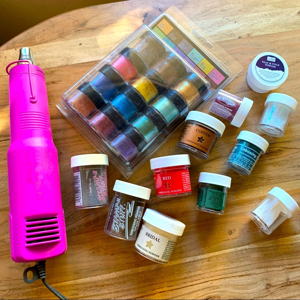 Embossing powder and heat tool